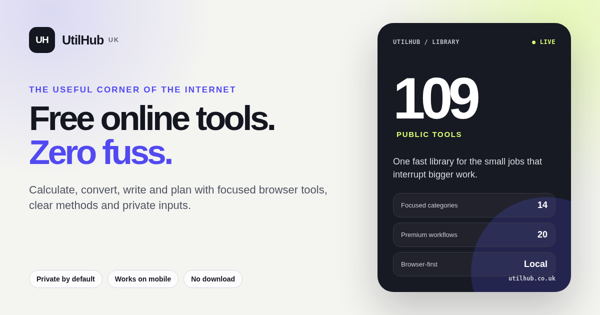 UtilHub UK social sharing preview